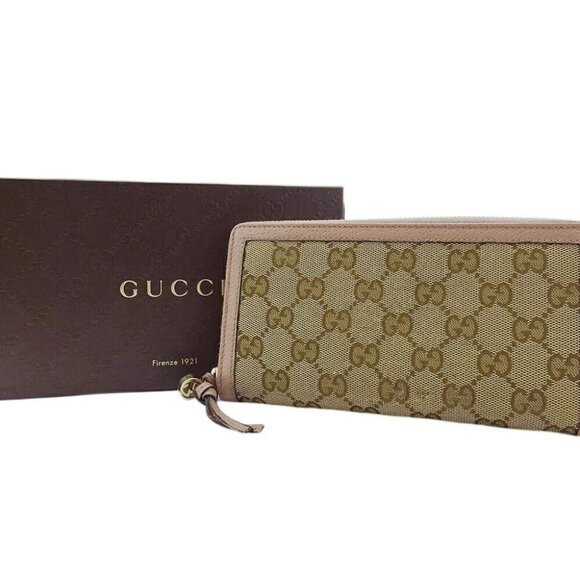 GUCCI long wallet GG pattern brown pink beige USED - Picture 1 of 15